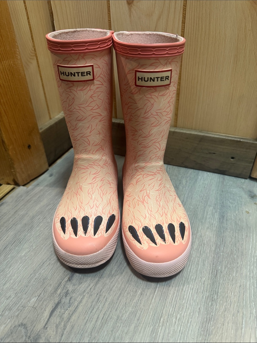 Hunter Kids Pink Patterned Rain Boots